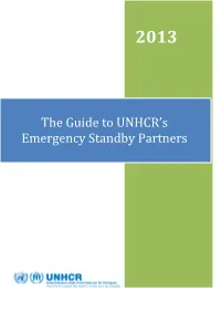 The Guide to UNHCR's Emergency Standby Partners