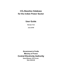 CO2 Baseline Database for the Indian Power Sector User Guide Central