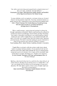 Family Wars Is Conceptually Thorough with Many Real-World Case Examples from Which the Authors Draw Important Practical Lessons