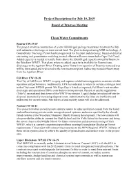 Project Descriptions for July 10, 2019 Board of Trustees Meeting Clean
