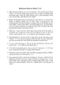 Reflection Points on Mark 1:1-15