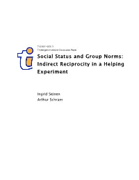 Social Status and Group Norms: Indirect Reciprocity in a Helping