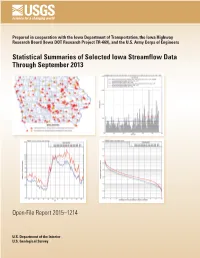 Statistical Summaries of Selected Iowa Streamflow Data Through September 2013