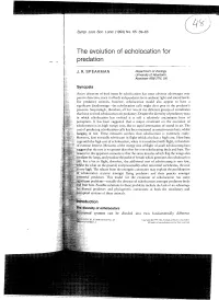 The Evolution of Echolocation for Predation