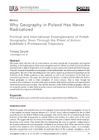 Why Geography in Poland Has Never Radicalized