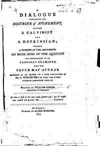 A Dialogue Concerning the Doctrine of Atonement, Between a Calvinist