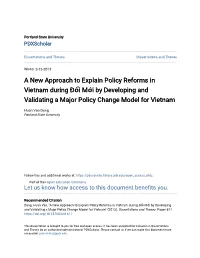 A New Approach to Explain Policy Reforms in Vietnam During Ðổi Mới by Developing and Validating a Major Policy Change Model for Vietnam