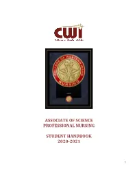 Associate of Science Professional Nursing Student Handbook 2020-2021