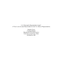 Is All Descriptive Representation Equal?: a Closer Look at Latino Representation in the U.S