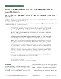 MALDI-TOF MS Versus VITEK 2 ANC Card for Identification of Anaerobic Bacteria