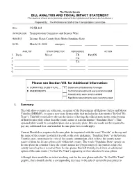BILL ANALYSIS and FISCAL IMPACT STATEMENT (This Document Is Based on the Provisions Contained in the Legislation As of the Latest Date Listed Below.)