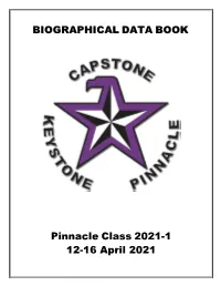 BIOGRAPHICAL DATA BOO KK Pinnacle Class 2021-1 12-16 April