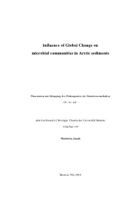 Influence of Global Change on Microbial Communities in Arctic Sediments