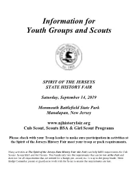 Information for Youth Groups and Scouts