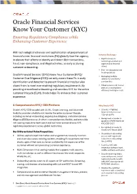 Oracle Financial Services Know Your Customer (KYC)