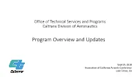 Program Overview and Updates