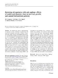 Restoring Silvopastures with Oak Saplings: Effects of Mulch and Diameter Class on Survival, Growth, and Annual Leaf-Nutrient Patterns