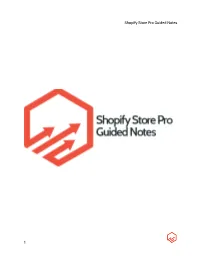 Shopify Store Pro Guided Notes