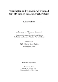 Tessellation and Rendering of Trimmed NURBS Models in Scene Graph Systems