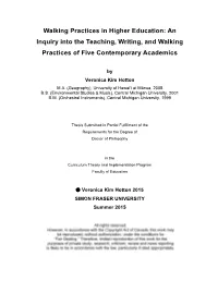 Walking Practices in Higher Education: an Inquiry Into the Teaching, Writing, and Walking
