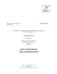 (2016) for the Inclusion of the American Mink on the List of Invasive