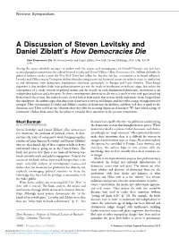 A Discussion of Steven Levitsky and Daniel Ziblatt's How Democracies