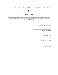 A Semantic Analysis of Cut and Break Verbs in Sorani Kurdish by Hiba