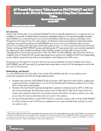 AP Potential Expectancy Tables Based on PSAT/NMSQT And