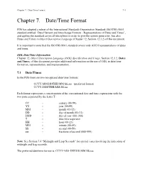 Chapter 7. Date/Time Format 7-1