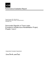 Emergency Infrastructure Rehabilitation Project in Timor