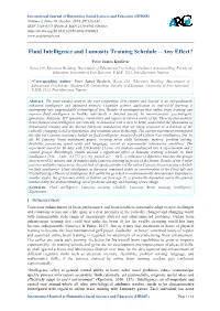 Fluid Intelligence and Lumosity Training Schedule – Any Effect?