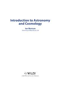 Introduction to Astronomy and Cosmology