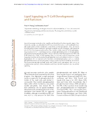 Lipid Signaling in T-Cell Development and Function