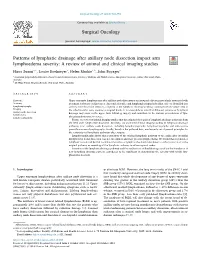 Patterns of Lymphatic Drainage After Axillary Node Dissection Impact Arm Lymphoedema Severity: a Review of Animal and Clinical Imaging Studies T