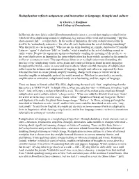 Reduplication in Language