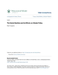 The Denial Machine and Its Effects on Climate Policy