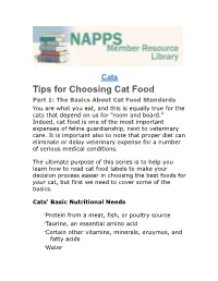 Tips for Choosing Cat Food