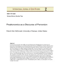 Freakonomics As a Discourse of Perversion