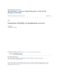 Limitation of Liability of Classification Societies Young Min World Maritime University