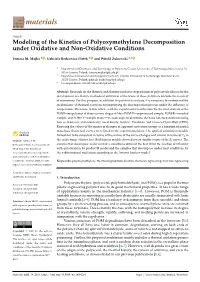 Modeling of the Kinetics of Polyoxymethylene Decomposition Under Oxidative and Non-Oxidative Conditions