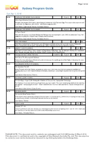 Sydney Program Guide