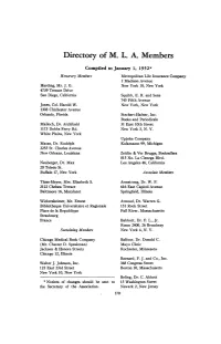 Directory of M. L. A. Members