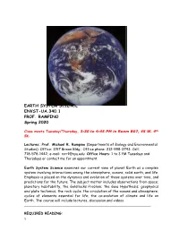 Earth System Science Envst-Ua.340.1 Prof