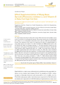 Effect Supplementation of Mung Bean Sprouts