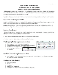How to Save an Excel Graph (Or Anything Else on Your Screen) As A