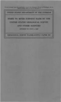 Index to River Surveys Made by The