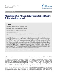 Modelling West African Total Precipitation Depth: a Statistical Approach
