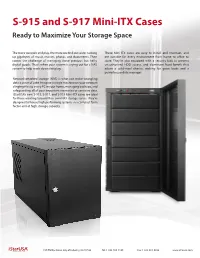 S-915 and S-917 Mini-ITX Cases Ready to Maximize Your Storage Space