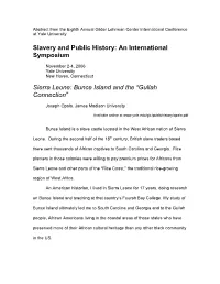 Sierra Leone: Bunce Island and the Gullah Connection
