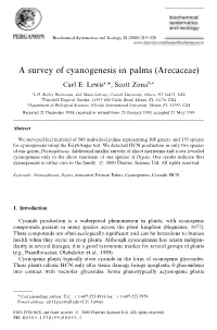 A Survey of Cyanogenesis in Palms (Arecaceae) Carl E